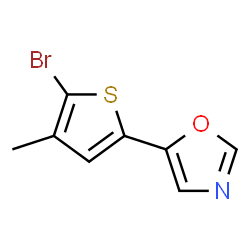 ChemSpider 2D Image | OXAZOLE,5-(5-BROMO-4-METHYL-2-THIENYL)- | C8H6BrNOS