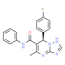 ChemSpider 2D Image | (7R)-7-(4-Fluorophenyl)-5-methyl-N-phenyl-1,7-dihydro[1,2,4]triazolo[1,5-a]pyrimidine-6-carboxamide | C19H16FN5O