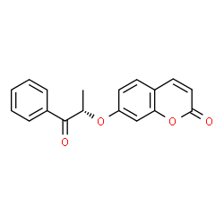 ChemSpider 2D Image | 7-{[(2S)-1-Oxo-1-phenyl-2-propanyl]oxy}-2H-chromen-2-one | C18H14O4