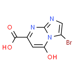 ChemSpider 2D Image | 3-Bromo-5-hydroxyimidazo[1,2-a]pyrimidine-7-carboxylic acid | C7H4BrN3O3