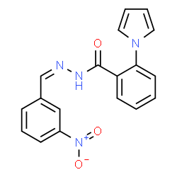ChemSpider 2D Image | N'-[(Z)-(3-Nitrophenyl)methylene]-2-(1H-pyrrol-1-yl)benzohydrazide | C18H14N4O3
