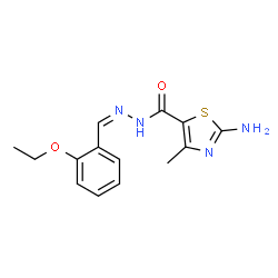 ChemSpider 2D Image | 2-Amino-N'-[(Z)-(2-ethoxyphenyl)methylene]-4-methyl-1,3-thiazole-5-carbohydrazide | C14H16N4O2S