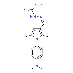 ChemSpider 2D Image | (2Z)-2-({1-[4-(Dimethylamino)phenyl]-2,5-dimethyl-1H-pyrrol-3-yl}methylene)hydrazinecarboxamide | C16H21N5O