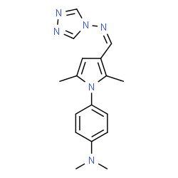 ChemSpider 2D Image | 4-{2,5-Dimethyl-3-[(Z)-(4H-1,2,4-triazol-4-ylimino)methyl]-1H-pyrrol-1-yl}-N,N-dimethylaniline | C17H20N6