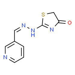 ChemSpider 2D Image | 2-[(2Z)-2-(3-Pyridinylmethylene)hydrazino]-1,3-thiazol-4(5H)-one | C9H8N4OS