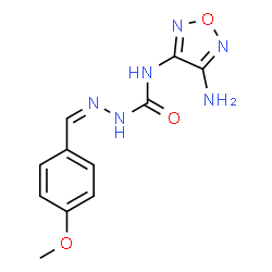 ChemSpider 2D Image | (2Z)-N-(4-Amino-1,2,5-oxadiazol-3-yl)-2-(4-methoxybenzylidene)hydrazinecarboxamide | C11H12N6O3