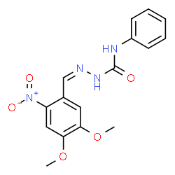 ChemSpider 2D Image | (2Z)-2-(4,5-Dimethoxy-2-nitrobenzylidene)-N-phenylhydrazinecarboxamide | C16H16N4O5