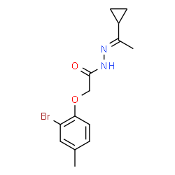 ChemSpider 2D Image | 2-(2-Bromo-4-methylphenoxy)-N'-[(1E)-1-cyclopropylethylidene]acetohydrazide | C14H17BrN2O2