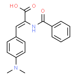 ChemSpider 2D Image | (2Z)-2-(Benzoylamino)-3-[4-(dimethylamino)phenyl]acrylic acid | C18H18N2O3