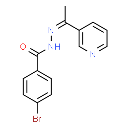 ChemSpider 2D Image | 4-Bromo-N'-[(1Z)-1-(3-pyridinyl)ethylidene]benzohydrazide | C14H12BrN3O