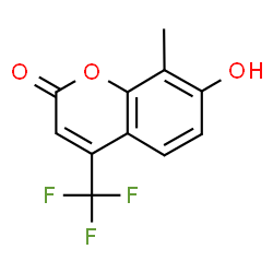ChemSpider 2D Image | 7-Hydroxy-8-methyl-4-(trifluoromethyl)-2H-chromen-2-one | C11H7F3O3