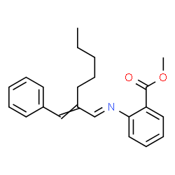 ChemSpider 2D Image | Methyl 2-[(E)-(2-benzylideneheptylidene)amino]benzoate | C22H25NO2