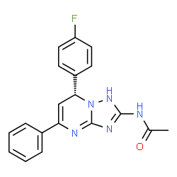 ChemSpider 2D Image | N-[(7R)-7-(4-Fluorophenyl)-5-phenyl-1,7-dihydro[1,2,4]triazolo[1,5-a]pyrimidin-2-yl]acetamide | C19H16FN5O