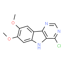 ChemSpider 2D Image | 4-Chloro-7,8-dimethoxy-5H-pyrimido[5,4-b]indole | C12H10ClN3O2