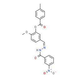 ChemSpider 2D Image | 2-Methoxy-5-{(Z)-[(3-nitrobenzoyl)hydrazono]methyl}phenyl 4-methylbenzoate | C23H19N3O6
