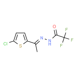 ChemSpider 2D Image | N'-[(1E)-1-(5-Chloro-2-thienyl)ethylidene]-2,2,2-trifluoroacetohydrazide | C8H6ClF3N2OS
