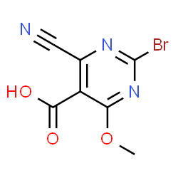 ChemSpider 2D Image | 2-Bromo-4-cyano-6-methoxy-5-pyrimidinecarboxylic acid | C7H4BrN3O3