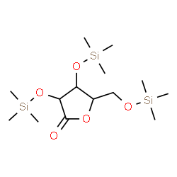 ChemSpider 2D Image | 3,4-Bis[(trimethylsilyl)oxy]-5-{[(trimethylsilyl)oxy]methyl}dihydro-2(3H)-furanone | C14H32O5Si3