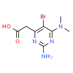 ChemSpider 2D Image | [2-Amino-5-bromo-6-(dimethylamino)-4-pyrimidinyl]acetic acid | C8H11BrN4O2