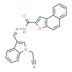 ChemSpider 2D Image | N'-{(Z)-[1-(Cyanomethyl)-1H-indol-3-yl]methylene}naphtho[2,1-b]furan-2-carbohydrazide | C24H16N4O2