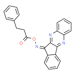 ChemSpider 2D Image | 1-{[(Z)-11H-Indeno[1,2-b]quinoxalin-11-ylideneamino]oxy}-3-phenyl-1-propanone | C24H17N3O2