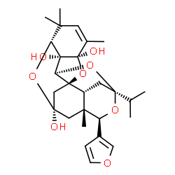 ChemSpider 2D Image | (1R,3R,7R,8S,9R,11S,13R,14R,16R,18R)-13-(3-Furyl)-11-isopropyl-4,6,6,14-tetramethyl-2,10,12,20-tetraoxahexacyclo[9.6.2.1~7,16~.0~1,9~.0~3,8~.0~14,18~]icos-4-ene-3,8,16-triol | C27H36O8