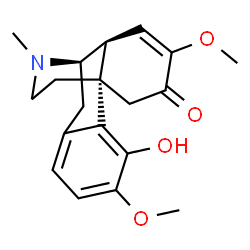 ChemSpider 2D Image | (14alpha)-4-Hydroxy-3,7-dimethoxy-17-methyl-7,8-didehydromorphinan-6-one | C19H23NO4