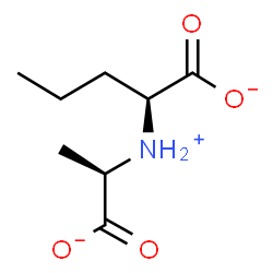 ChemSpider 2D Image | (2S)-2-{[(1R)-1-Carboxylatoethyl]ammonio}pentanoate | C8H14NO4