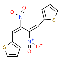 ChemSpider 2D Image | 2,2'-[(1E,3E)-2,3-Dinitro-1,3-butadiene-1,4-diyl]dithiophene | C12H8N2O4S2