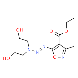 ChemSpider 2D Image | Ethyl 5-[(1E)-3,3-bis(2-hydroxyethyl)-1-triazen-1-yl]-3-methyl-1,2-oxazole-4-carboxylate | C11H18N4O5
