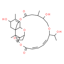 ChemSpider 2D Image | (18'Z,20'Z)-6',14'-Dihydroxy-17'-(1-hydroxyethyl)-5',13',25'-trimethyl-11'H,22'H-spiro[oxirane-2,26'-[2,10,16,23]tetraoxatetracyclo[22.2.1.0~3,8~.0~8,25~]heptacosa[4,18,20]triene]-11',22'-dione | C29H40O10