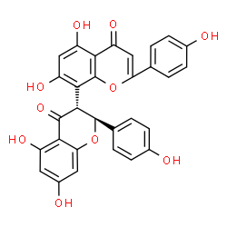 ChemSpider 2D Image | (2S,3R)-5,5',7,7'-Tetrahydroxy-2,2'-bis(4-hydroxyphenyl)-2,3-dihydro-4H,4'H-3,8'-bichromene-4,4'-dione | C30H20O10