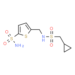 ChemSpider 2D Image | 5-({[(Cyclopropylmethyl)sulfonyl]amino}methyl)-2-thiophenesulfonamide | C9H14N2O4S3