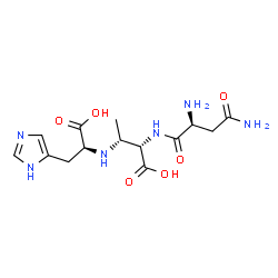 ChemSpider 2D Image | N-[(1S,2R)-1-(L-Asparaginylamino)-1-carboxy-2-propanyl]-L-histidine | C14H22N6O6