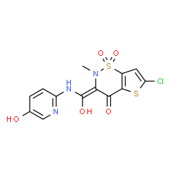 ChemSpider 2D Image | (3E)-6-Chloro-3-{hydroxy[(5-hydroxy-2-pyridinyl)amino]methylene}-2-methyl-2,3-dihydro-4H-thieno[2,3-e][1,2]thiazin-4-one 1,1-dioxide | C13H10ClN3O5S2