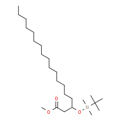 ChemSpider 2D Image | Methyl 3-{[dimethyl(2-methyl-2-propanyl)silyl]oxy}octadecanoate | C25H52O3Si