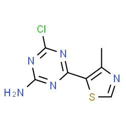 ChemSpider 2D Image | 4-Chloro-6-(4-methyl-1,3-thiazol-5-yl)-1,3,5-triazin-2-amine | C7H6ClN5S