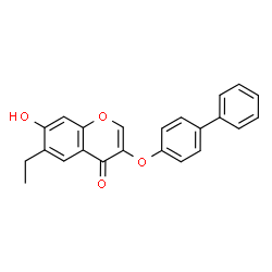 ChemSpider 2D Image | 3-(Biphenyl-4-yloxy)-6-ethyl-7-hydroxy-chromen-4-one | C23H18O4