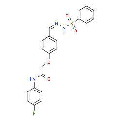 ChemSpider 2D Image | N-(4-Fluorophenyl)-2-(4-{(Z)-[(phenylsulfonyl)hydrazono]methyl}phenoxy)acetamide | C21H18FN3O4S