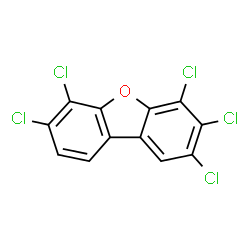 ChemSpider 2D Image | 2,3,4,6,7-pentachlorodibenzofuran | C12H3Cl5O