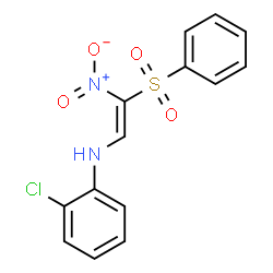 ChemSpider 2D Image | 2-Chloro-N-[(E)-2-nitro-2-(phenylsulfonyl)vinyl]aniline | C14H11ClN2O4S
