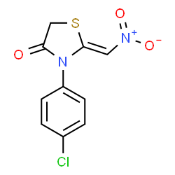ChemSpider 2D Image | (2Z)-3-(4-Chlorophenyl)-2-(nitromethylene)-1,3-thiazolidin-4-one | C10H7ClN2O3S