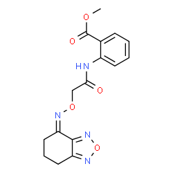 ChemSpider 2D Image | Methyl 2-[({[(Z)-6,7-dihydro-2,1,3-benzoxadiazol-4(5H)-ylideneamino]oxy}acetyl)amino]benzoate | C16H16N4O5