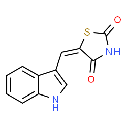 ChemSpider 2D Image | 5-(1H-Indol-3-ylmethylene)-thiazolidine-2,4-dione | C12H8N2O2S