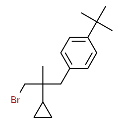 ChemSpider 2D Image | 1-(3-Bromo-2-cyclopropyl-2-methylpropyl)-4-(2-methyl-2-propanyl)benzene | C17H25Br