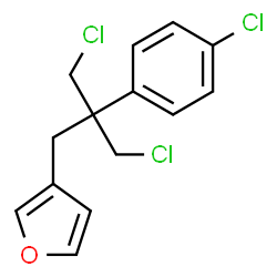ChemSpider 2D Image | 3-[3-Chloro-2-(chloromethyl)-2-(4-chlorophenyl)propyl]furan | C14H13Cl3O