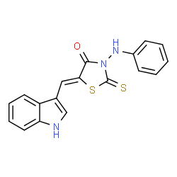 ChemSpider 2D Image | (5Z)-3-Anilino-5-(1H-indol-3-ylmethylene)-2-thioxo-1,3-thiazolidin-4-one | C18H13N3OS2