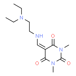 ChemSpider 2D Image | 5-({[2-(Diethylamino)ethyl]amino}methylene)-1,3-dimethyl-2,4,6(1H,3H,5H)-pyrimidinetrione | C13H22N4O3