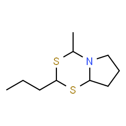 ChemSpider 2D Image | 4-Methyl-2-propyltetrahydropyrrolo[2,1-d][1,3,5]dithiazine | C10H19NS2