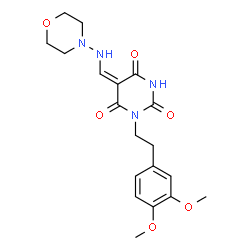 ChemSpider 2D Image | (5E)-1-[2-(3,4-Dimethoxyphenyl)ethyl]-5-[(4-morpholinylamino)methylene]-2,4,6(1H,3H,5H)-pyrimidinetrione | C19H24N4O6